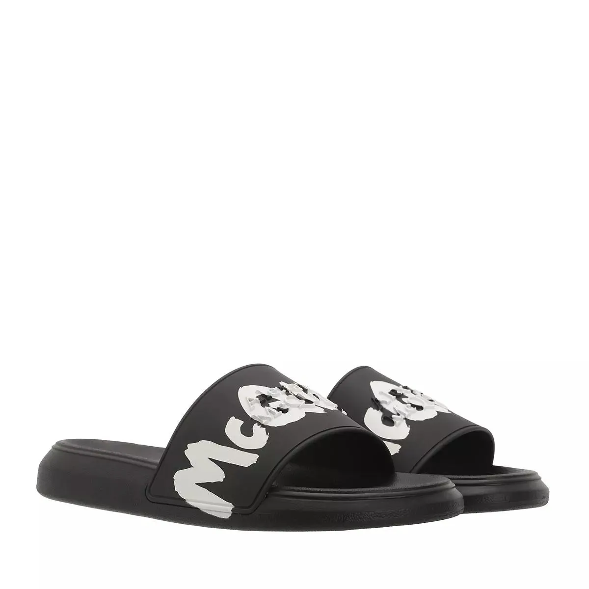   Alexander McQueen  Beach Sandal Slides Rubber Black/White  Slide 