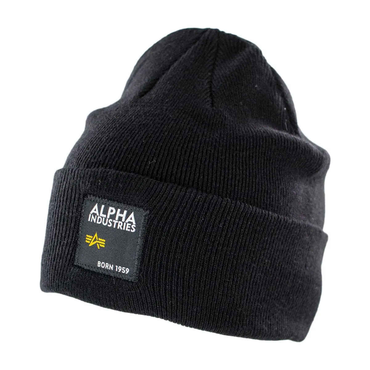 Alpha Industries Inc Label Beanie Winter Mütze 118934-03 - schwarz