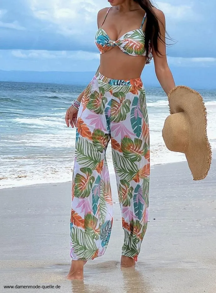 Beach Outfit Bikini 3er Set Liv mit Chiffon Hose 