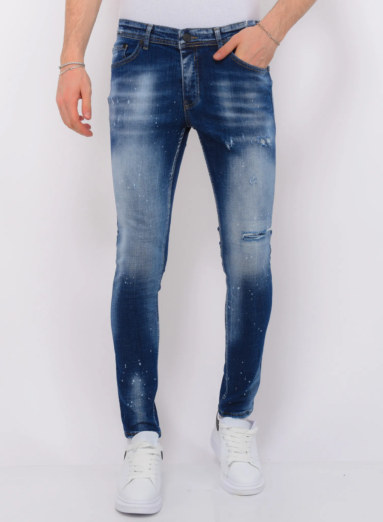 Blue Stone Washed Hosen Männer Slim Fit -1076