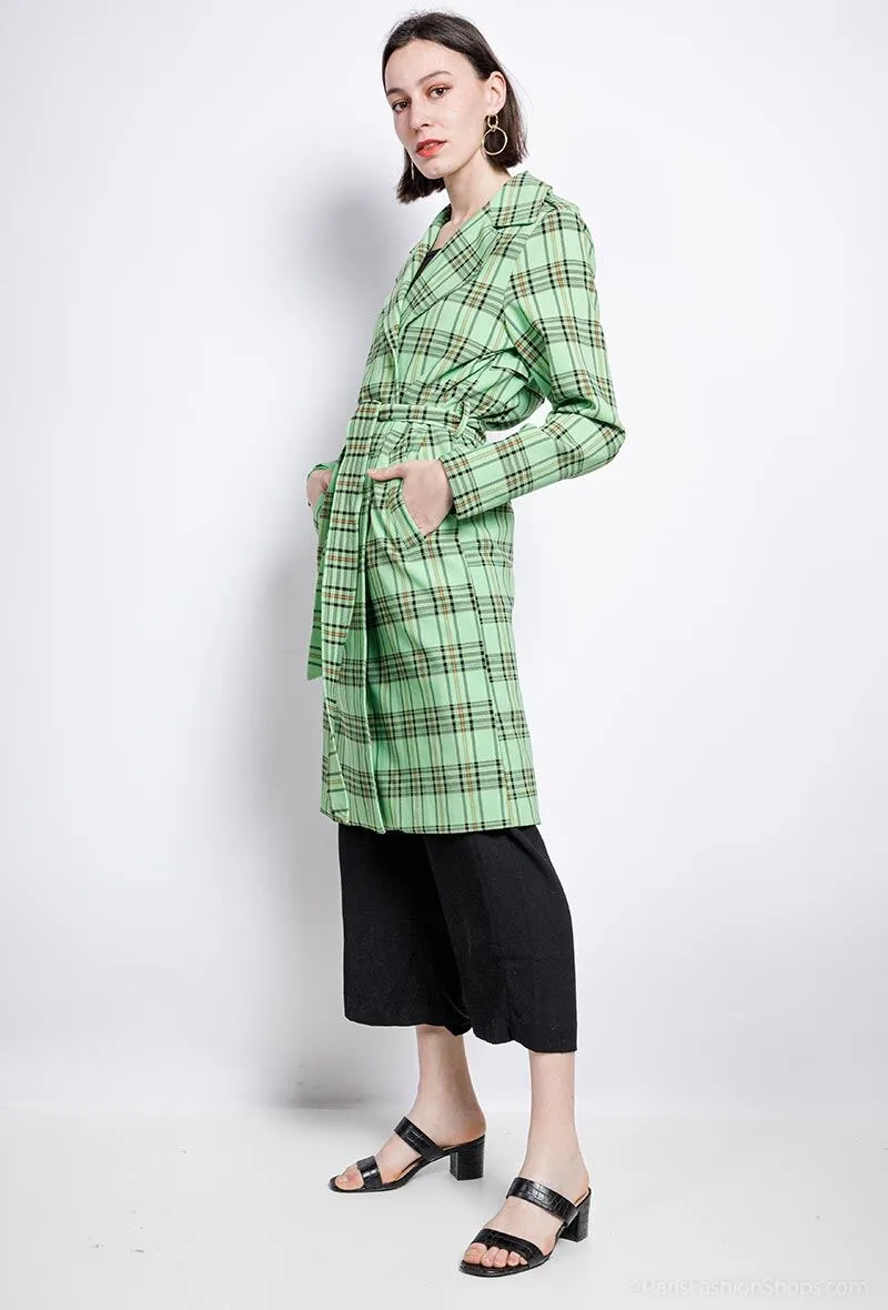 Check trench-coat