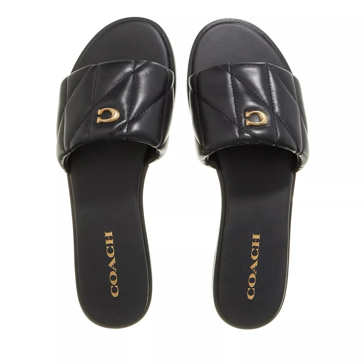   Coach  Holly Quilted Leather Sandal black  Slide 