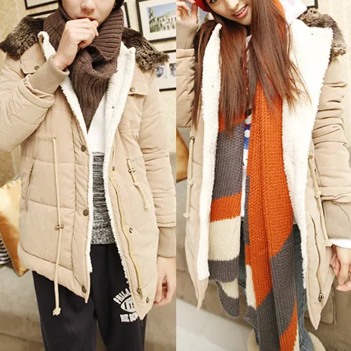 Fashion Long Sleeve Hooded Men's Padded Coat