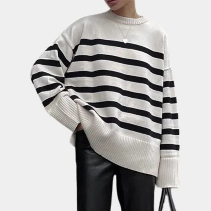 Heidi-Mode | Gestreifte Oversized Damenpullover
