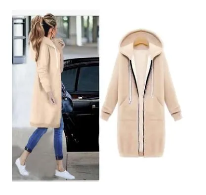 Heidi-Mode | Langer Hoodie mit Reißverschluss für Damen
