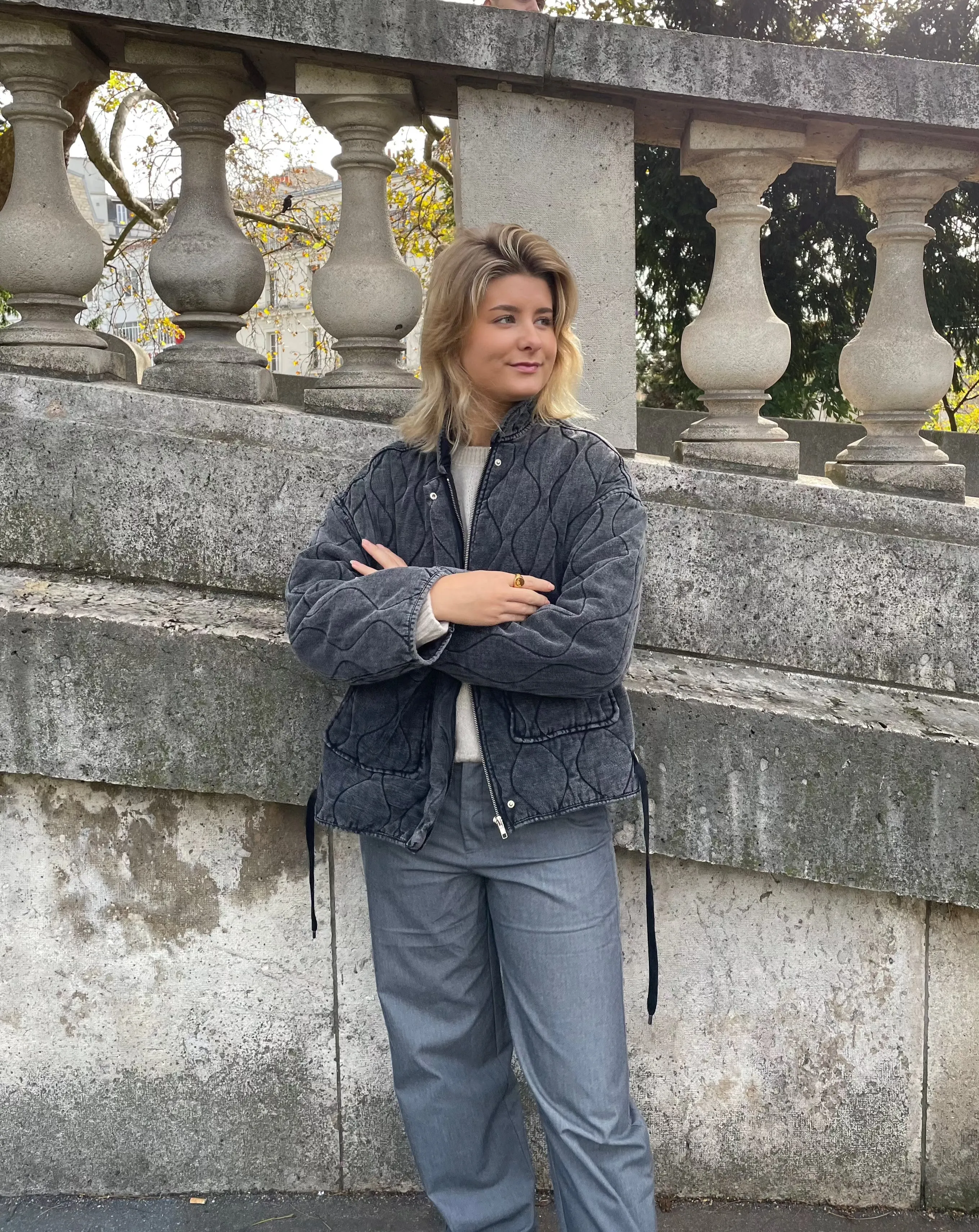 Heidi-Mode | Must-Have Graue Jacke Mit Großen Taschen