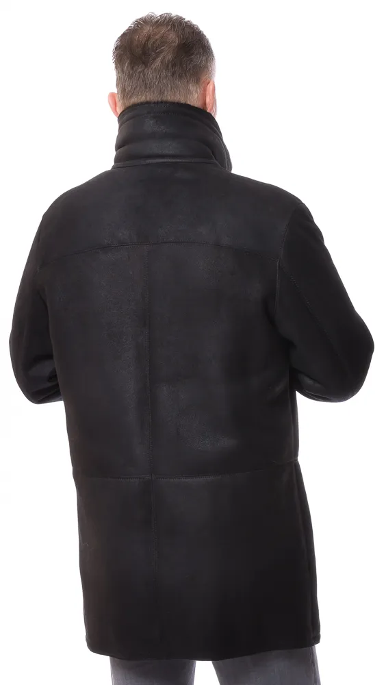 Henry schwarze Lammfell Jacke für Männer von TRENDZONE
