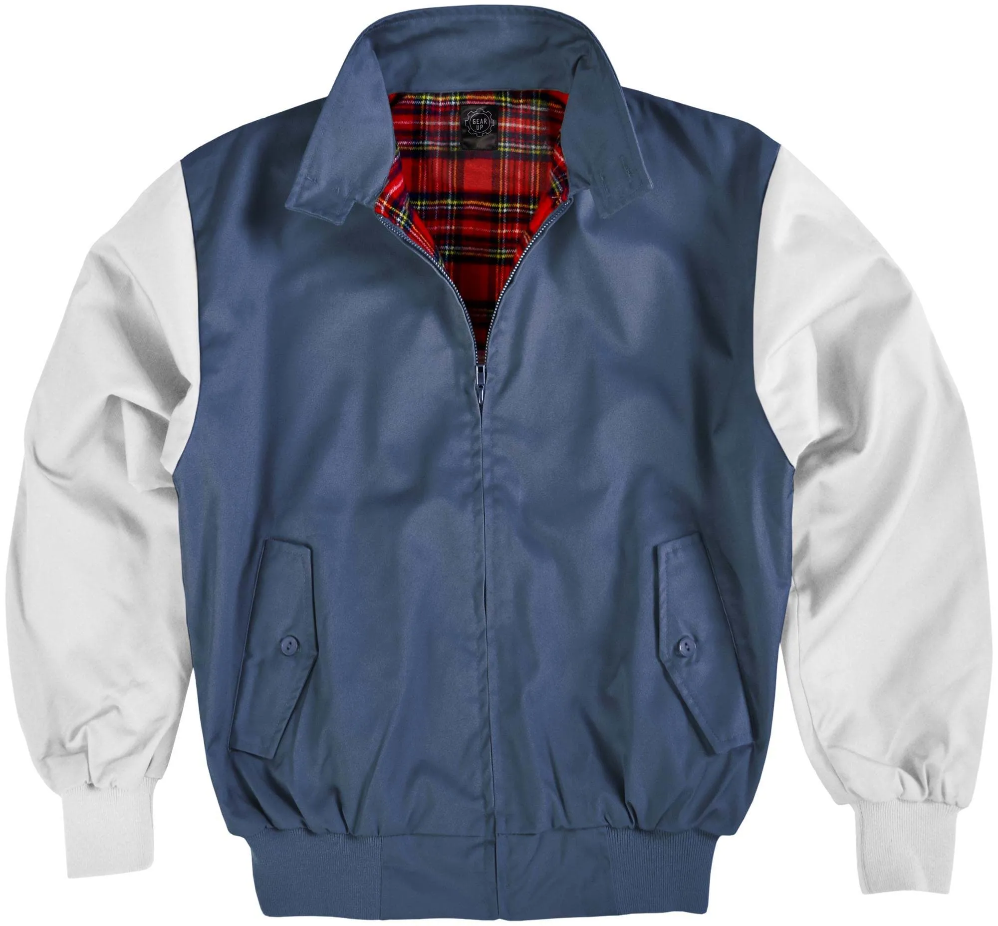 Herren Harrington Jacke Blau/Weiß