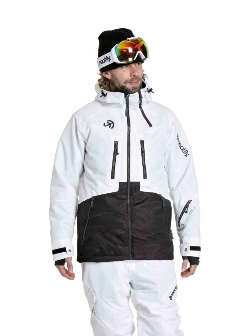 Herren SNB & SKI Jacke Meatfly Cronos, White / Morph Black L