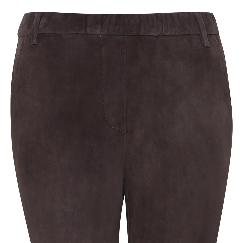 Lederhose Jogger braun | die neue Jogginghose ist aus Velours Leder