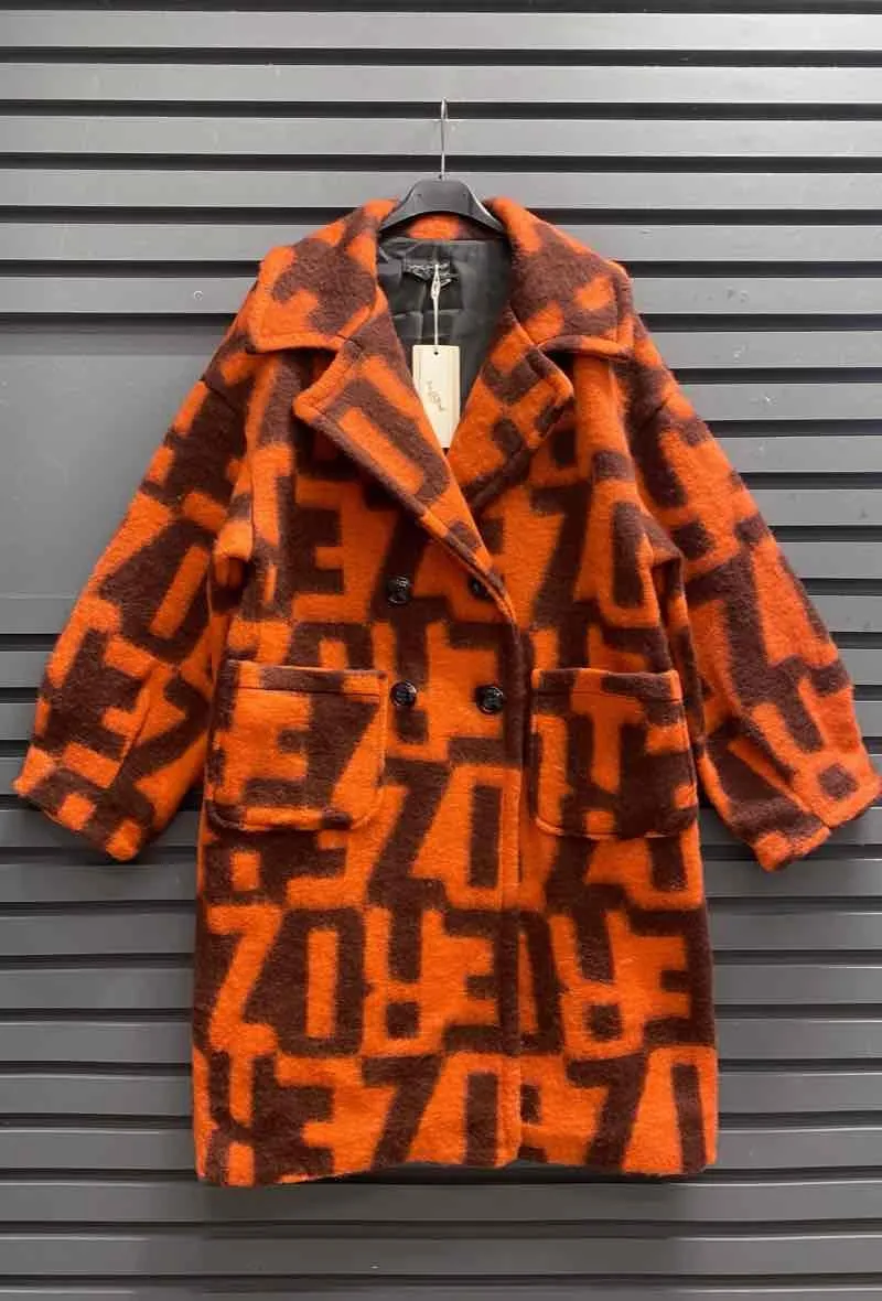 Letters pattern coat