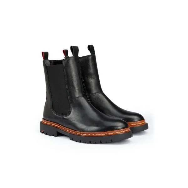 Lloyd Damen Stiefelette Reißverschluss LAMMFELL Leder Extralight SCHWARZ 24-300-00