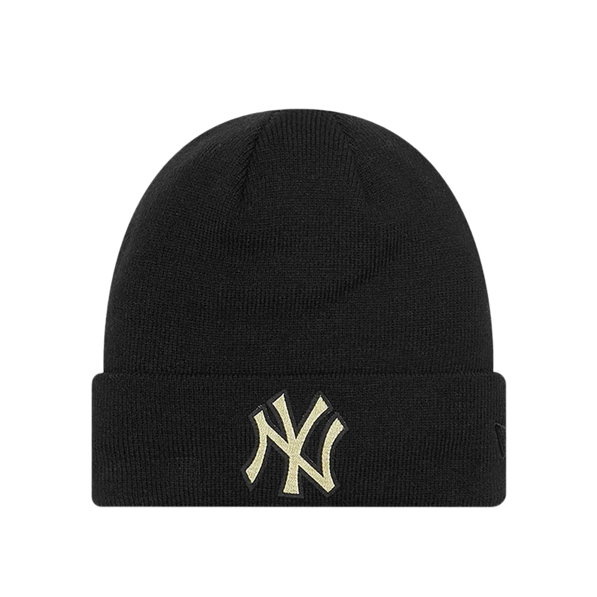 New Era New York Yankees MLB Metallic Badge Beanie Winter Mütze 60364351 - schwarz-gold