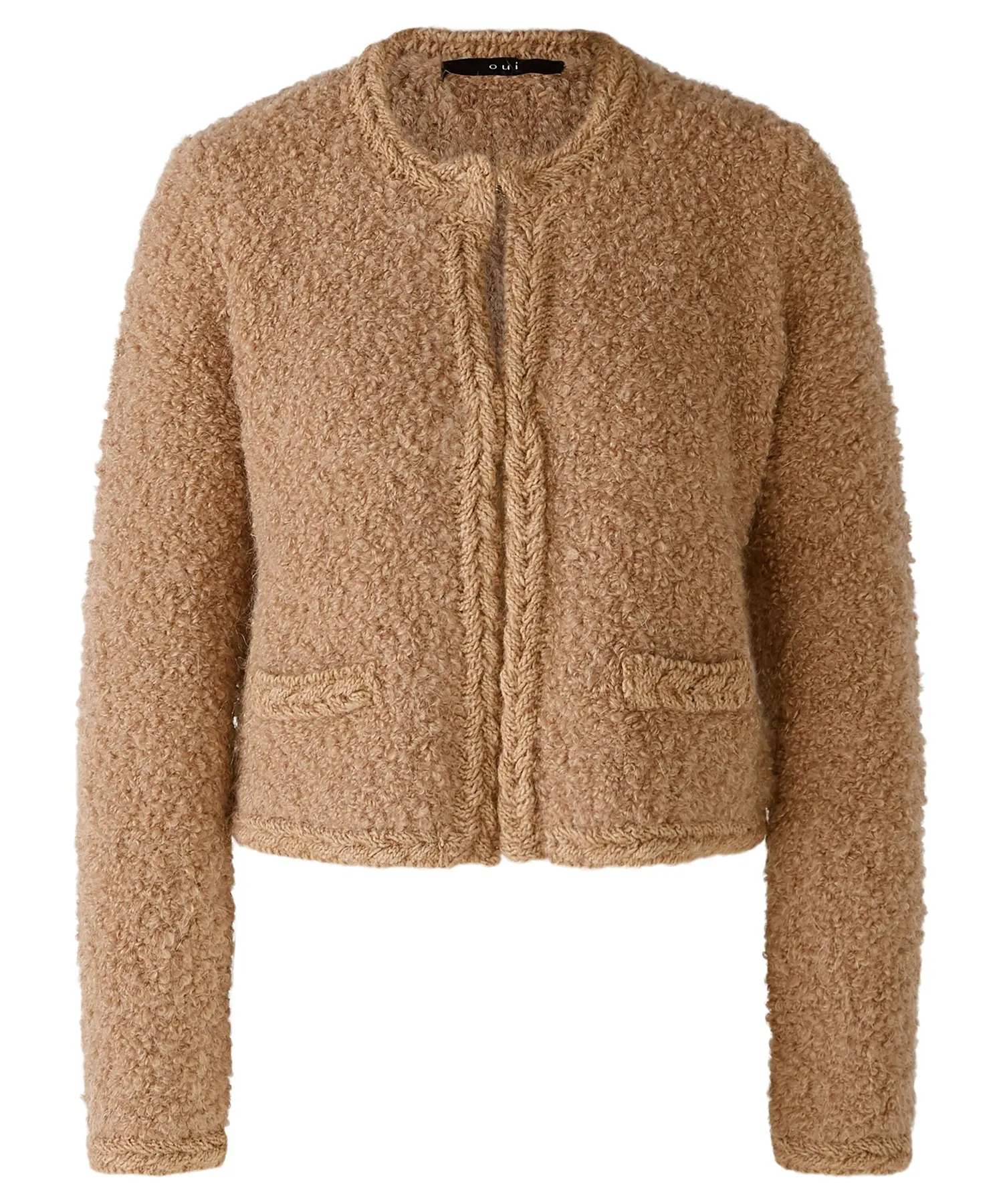 OUI Strickjacke kurz aus Wollmischung Boucle