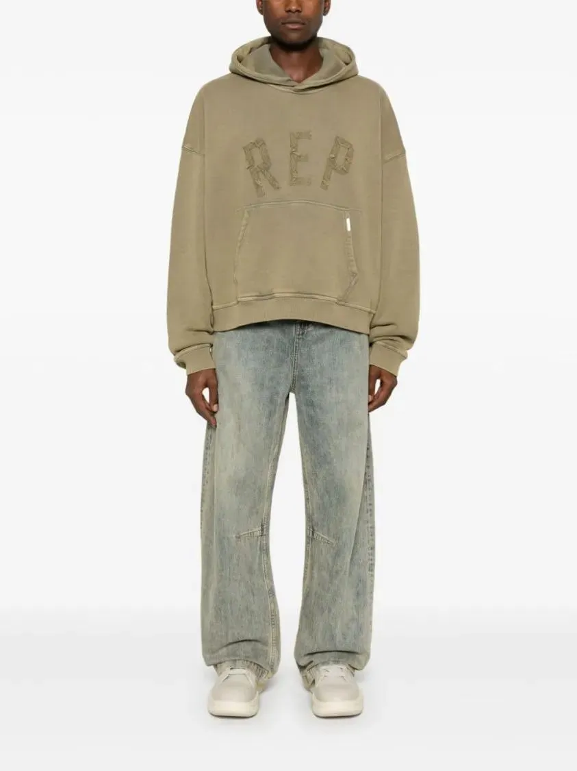 Represent  Avocado Rep Applique Hoodie Green 