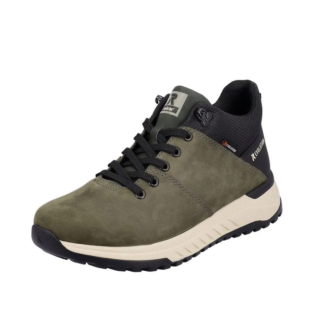Rieker EVOLUTION Herren Sneaker TEX-Membran Rauleder Komfortweite grün S23 U0163-54