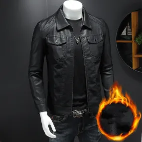 Sandsberg Fashion Casual Solid Color Slim Biker Jacket