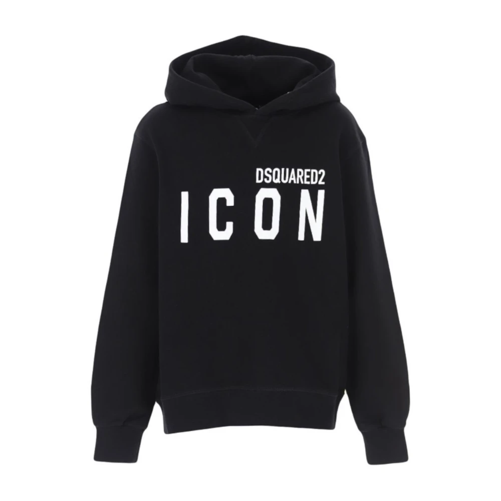 Schwarzer Hoodie mit Logo-Schriftzug