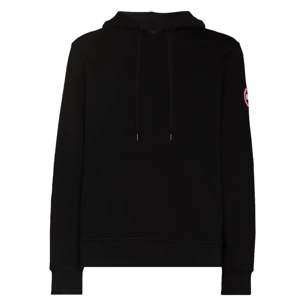 Schwarzer Logo-Patch Hoodie