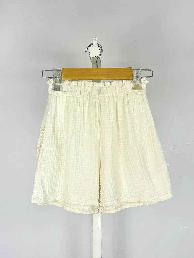 Shorts aus Baumwollgaze mit Taschen für Mädchen