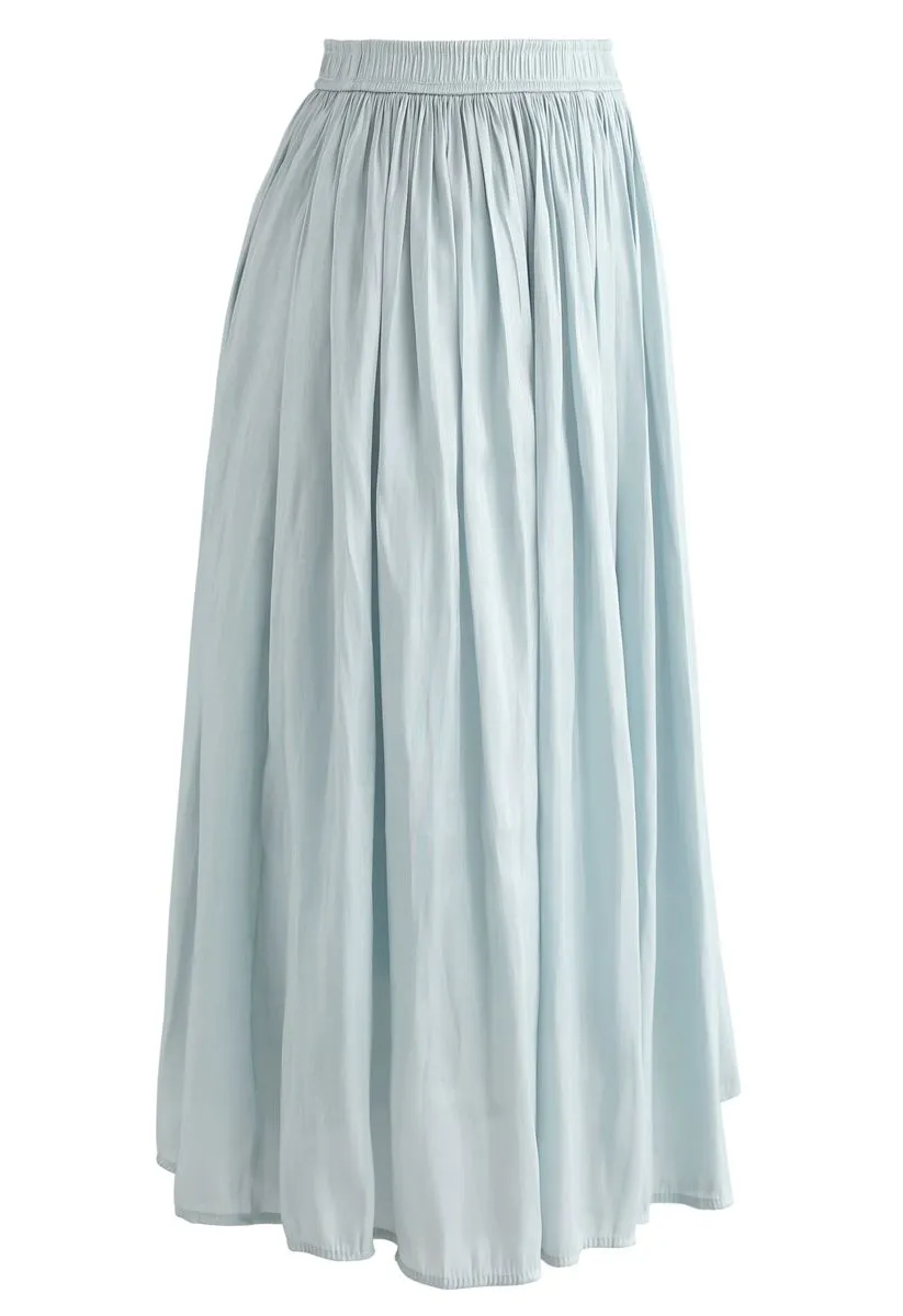 Sleek Beauties - Gefalteter Midirock in Mint