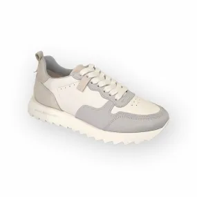 Sneaker Stroke weiß mit hellblau/sand
