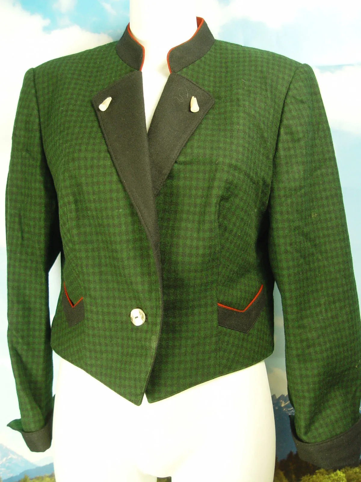 sportlich kariert kurze Loden-Dirndljacke Janker Jacke -168- Bavaria Wear Gr.42