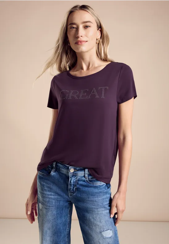 Street One Jersey T-Shirt mit Wording 