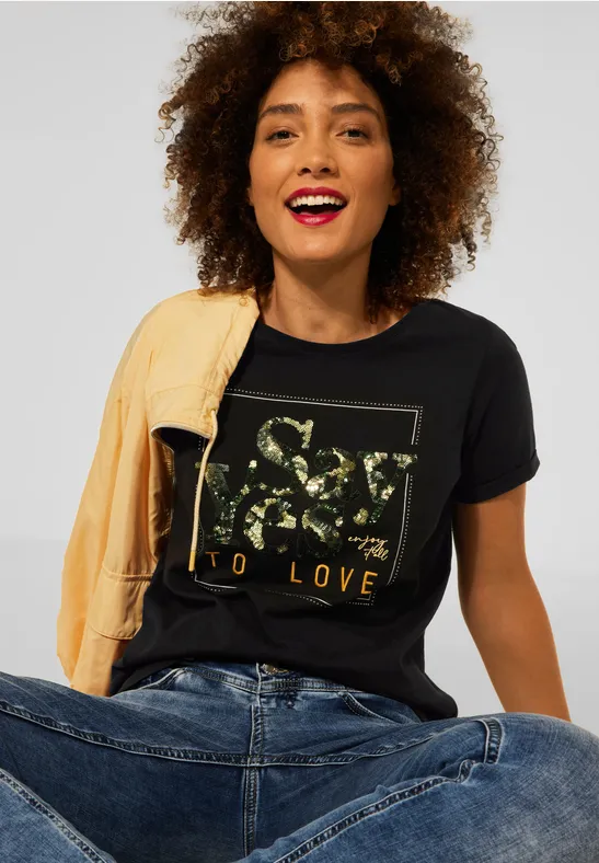Street One T-Shirt mit Pailletten 