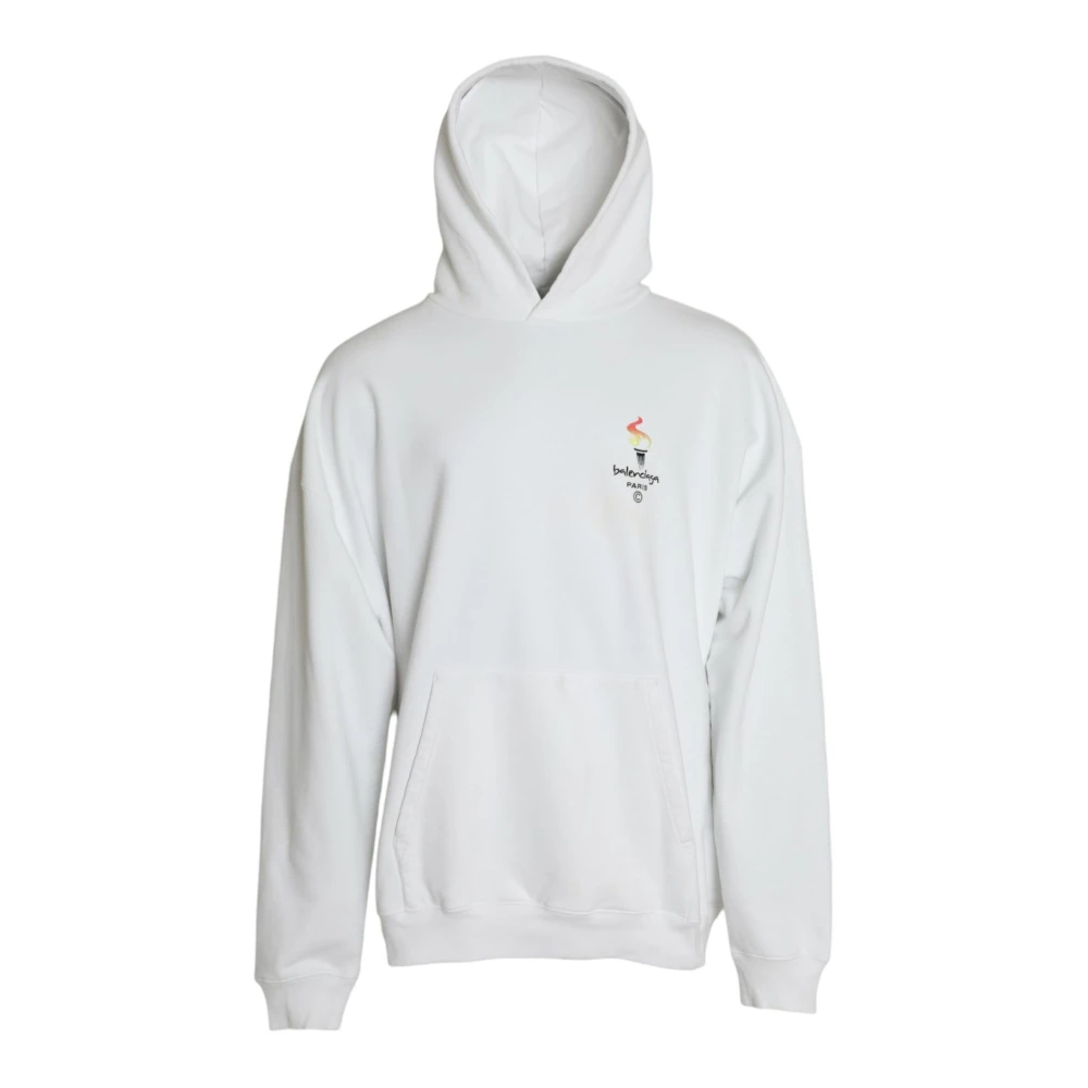 Weiße Torch Hoodie Pullover